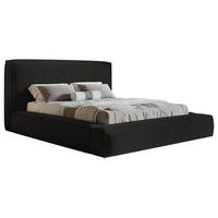 POLSTERBETT 140x200 Karano, Dicker Schaum, Bettkasten, Samt, Schwarz - Schwarz, Holz/Textil (140/200cm) - Emporius