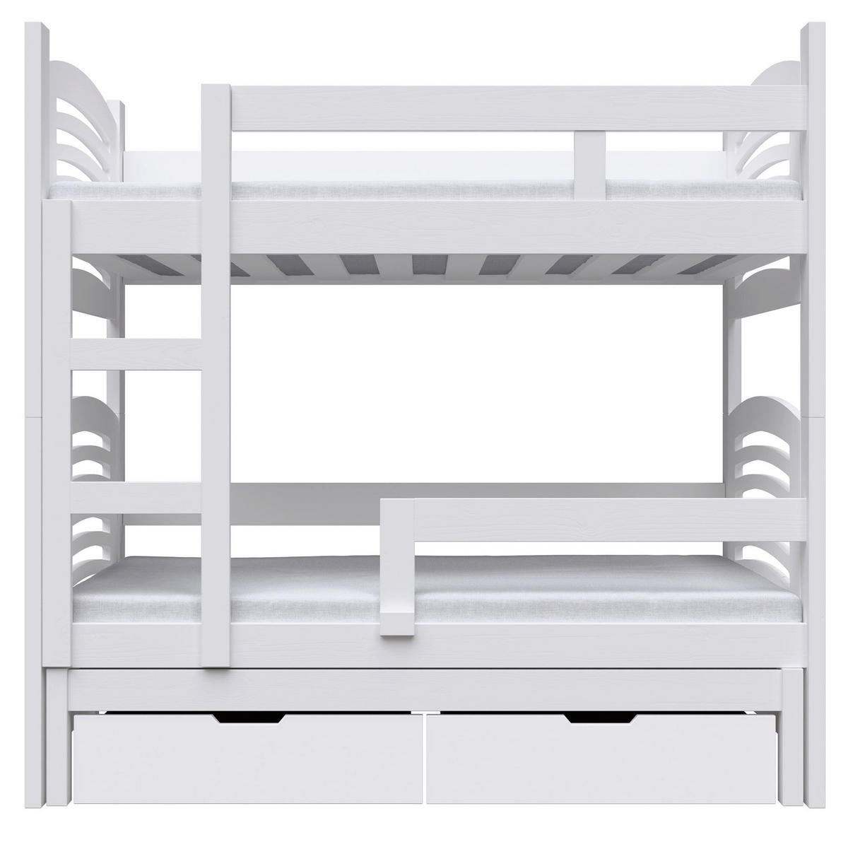 PATROVÁ postel pro 3 osoby Cami, 75x180 cm - bílá, dřevo (75/180cm) - Selsey