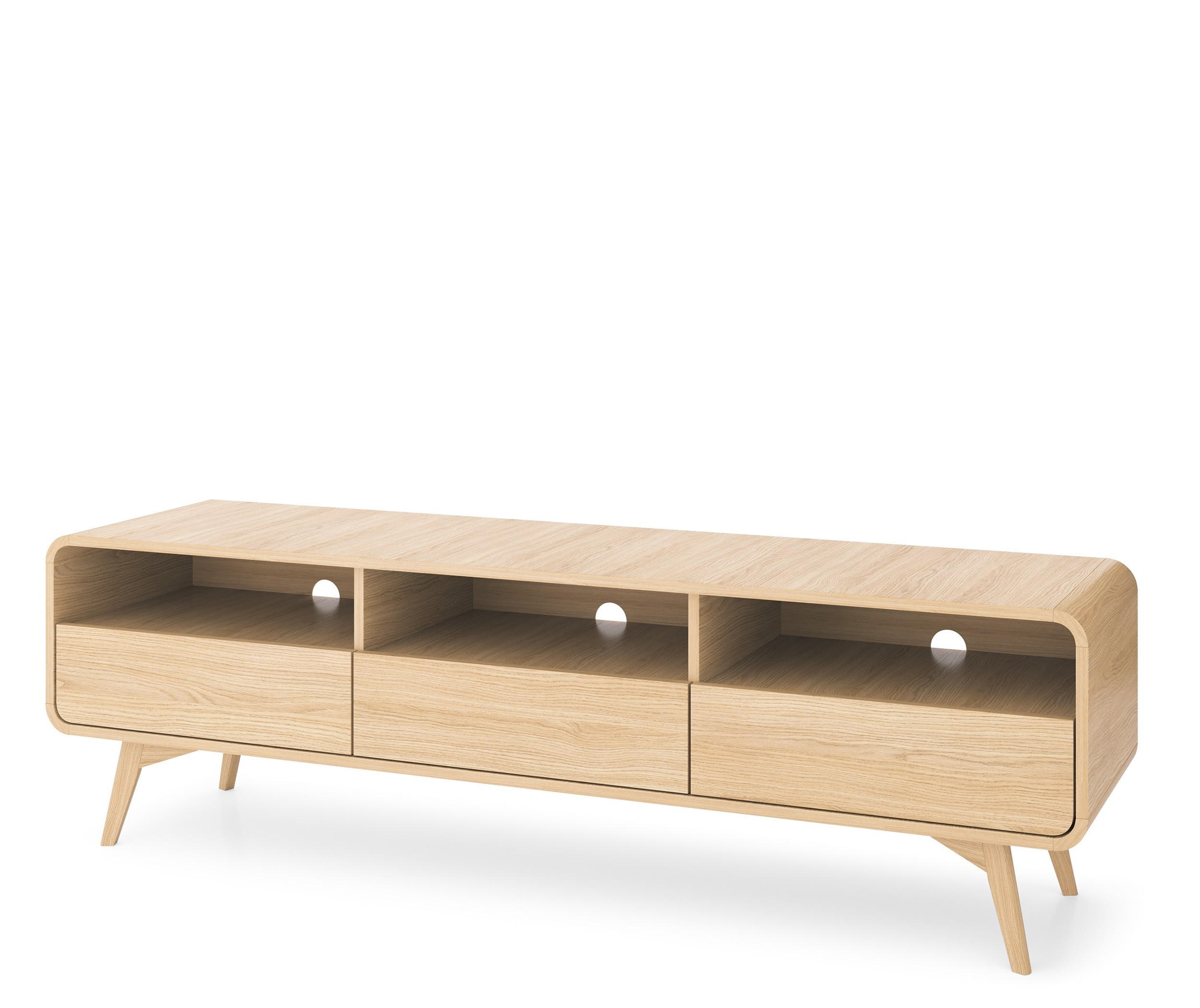 TV-SCHRANK Velion Vincenza Eiche, mit Schubladen - Eichefarben, Holzwerkstoff (180/53/39cm) - Bettso