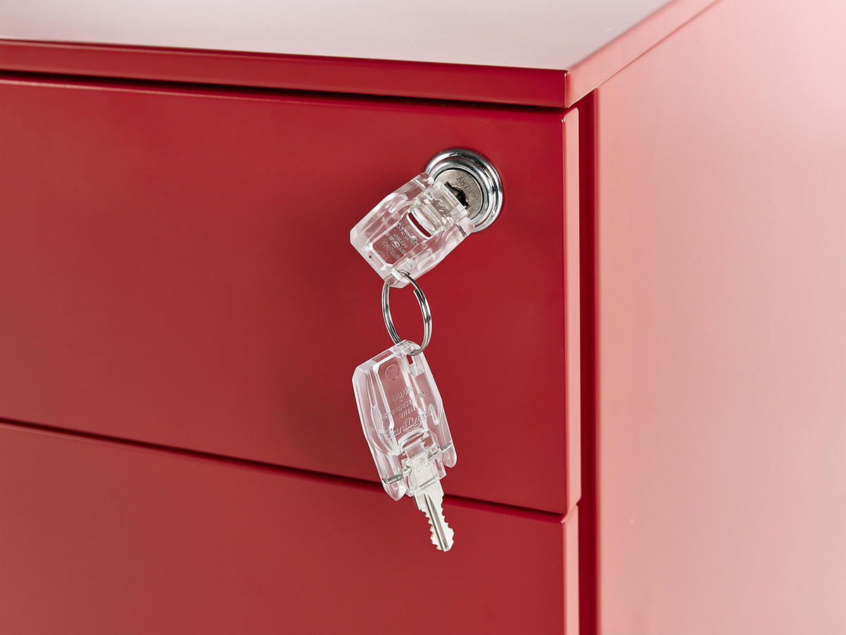 AKTENSCHRANK rot Bolsena - Rot, Metall (30/60/50cm) - Beliani