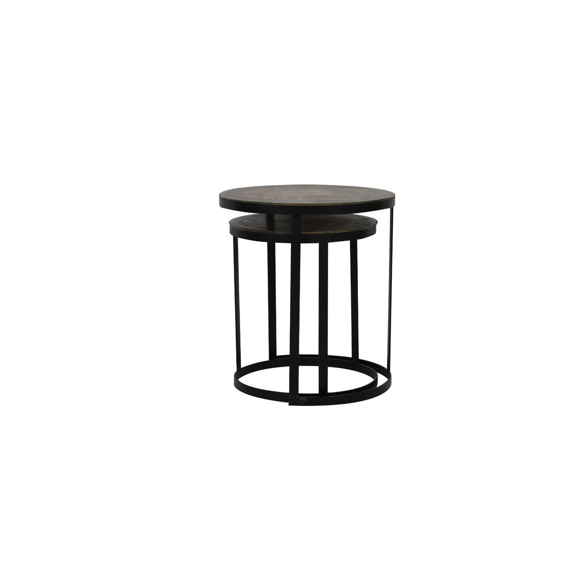 BEISTELLTISCH Trelo Bronze Ø49/52cm 2er-Set - Bronzefarben, Metall (49/49/52cm) - Light & Living