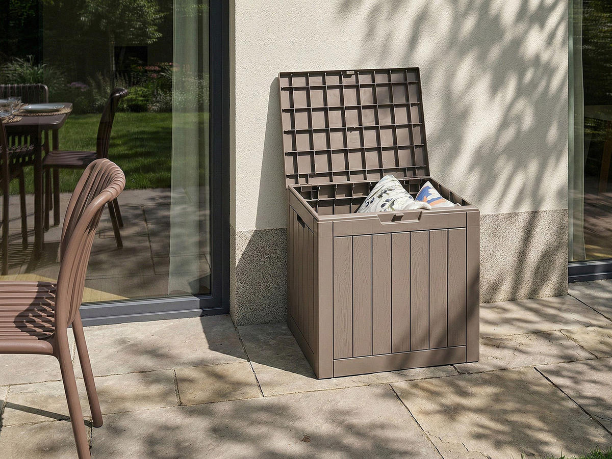 AUFBEWAHRUNGSBOX 56/ 43 cm Taupe - Taupe, Kunststoff (56/53/43cm) - Beliani