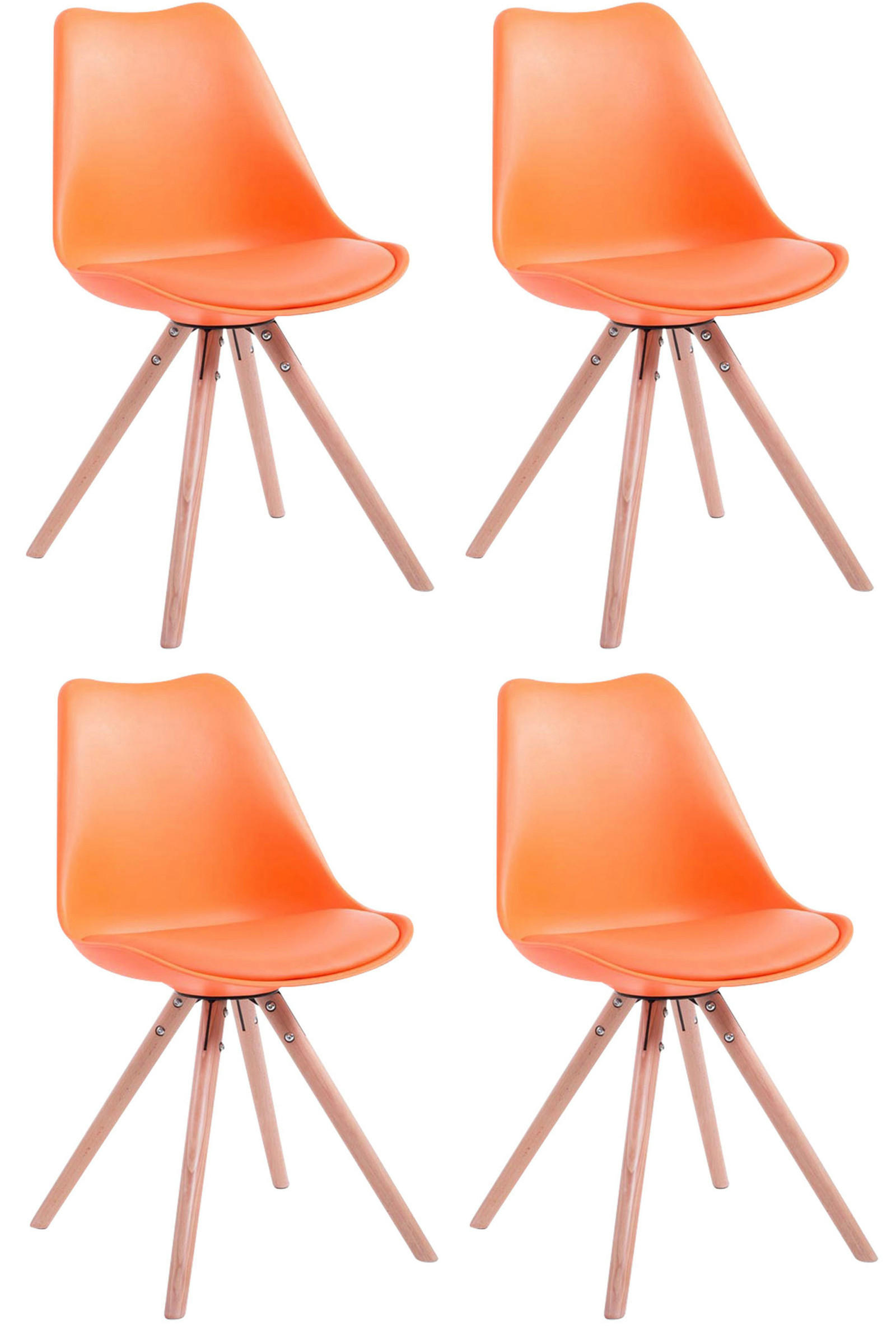 TPFLiving Besucherstuhl Orange 48x83x56 cm