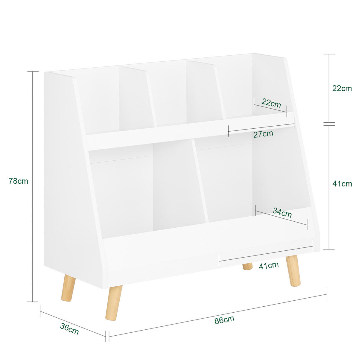 KINDERREGAL Weiß - Weiß, Holzwerkstoff (86/77/36cm) - SoBuy