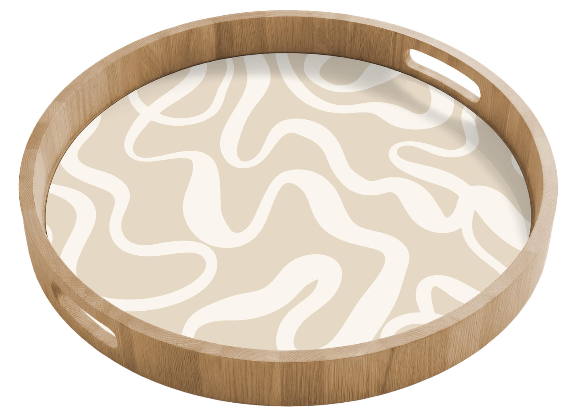 OnlyWow SERVÍROVACÍ PODNOS Linie - abstraktní - béžová - bílá - minimalistická 50x50 cm