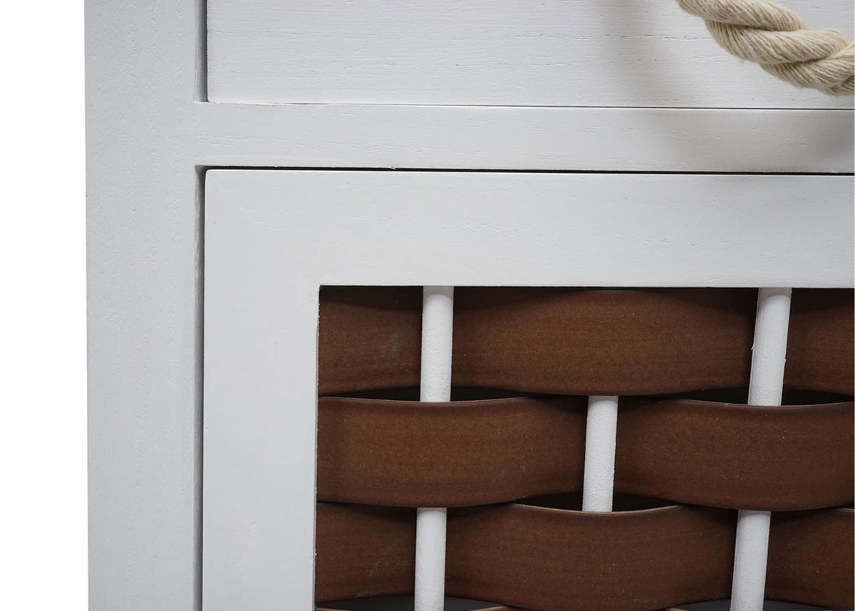 KOMMODE Weiß, Braun - Weiß/Braun, Holz (39/55/28cm) - MCW
