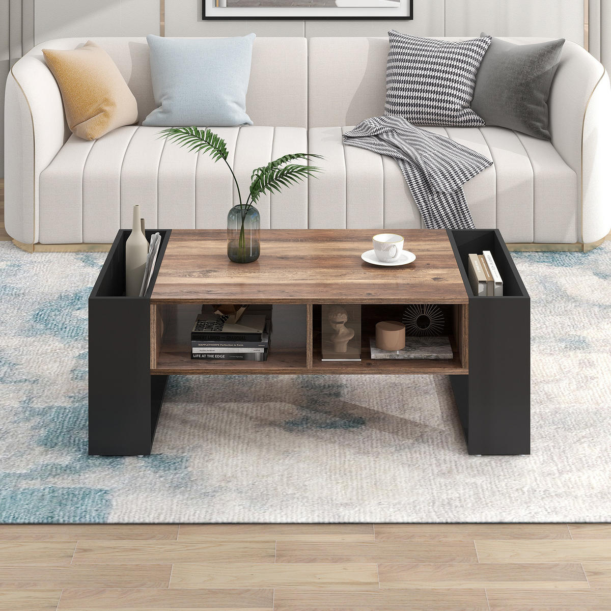 COUCHTISCH Anthrazit 160/60/40 cm - Grau, Holz (106/60/40cm) - Urban Meuble