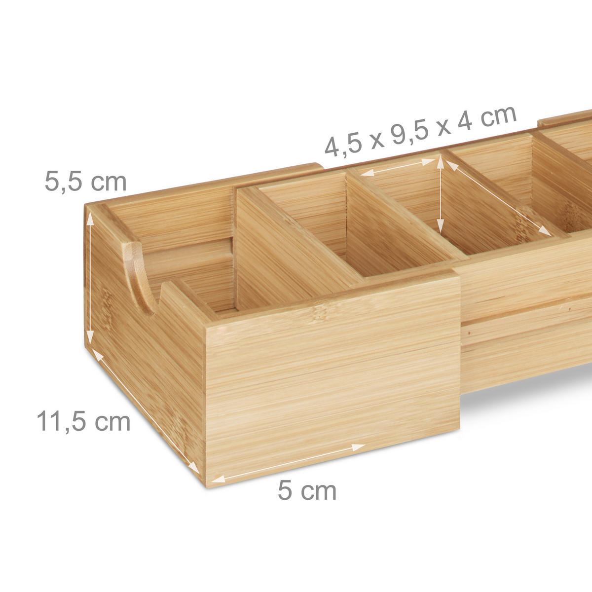 KARTA box - svetlohnedá, drevo (13/5.5/30cm) - Relaxdays