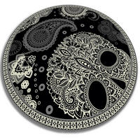 VINYL TEPPICH Ø140 cm Schädel - Schwarz/Grau, Kunststoff (150/150cm) - TULUP