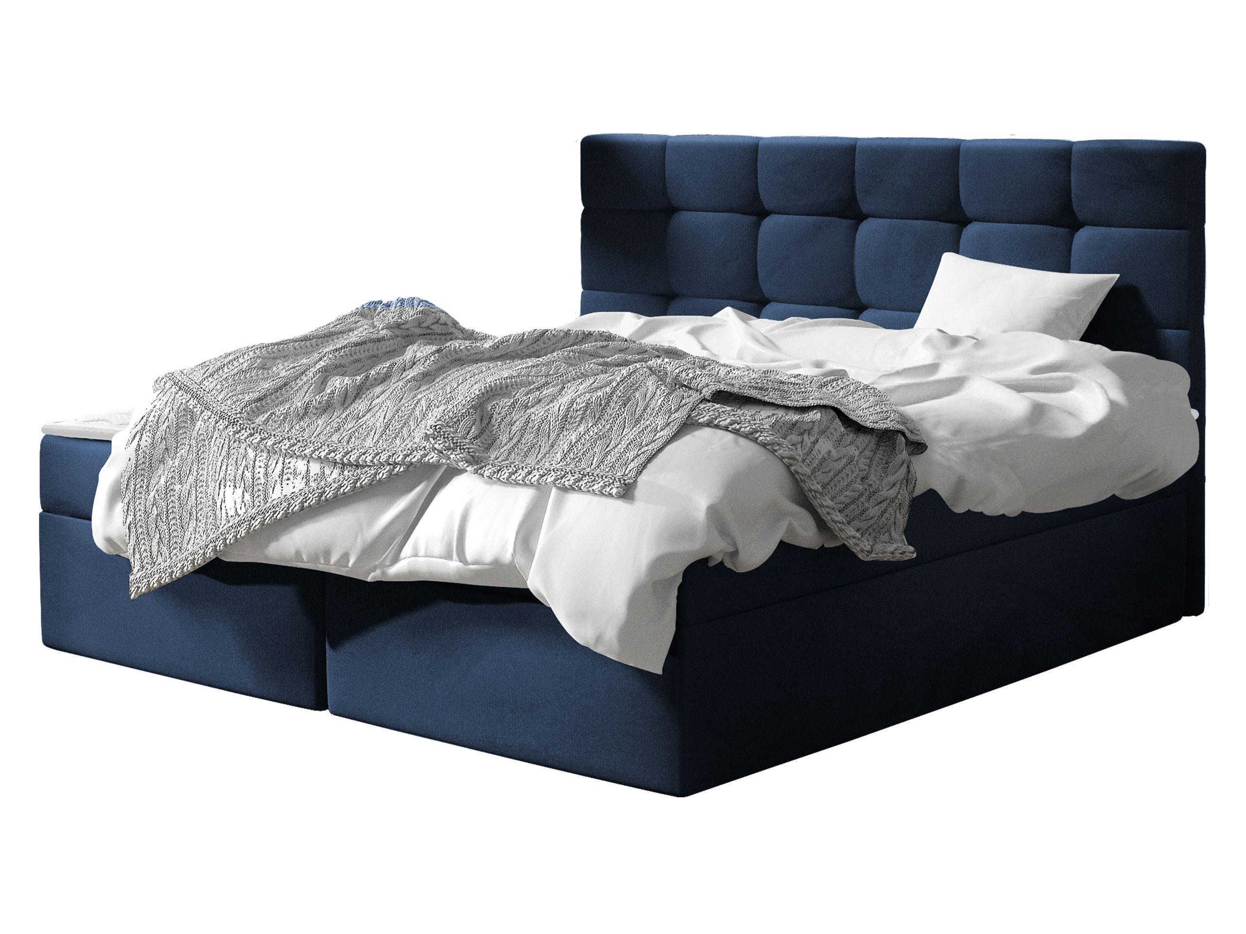 BOXBETT Luanda - H3 - Blau, Holzwerkstoff/Textil (180/200cm) - MIRJAN24