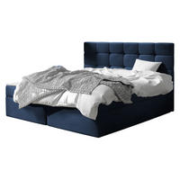 BOXBETT Luanda - H3 - Blau, Holzwerkstoff/Textil (140/200cm) - MIRJAN24