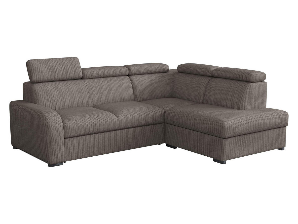 ECKSOFA Oslo 2rRLXp, Seite: Rechts 2R+R+LXP - Hellbraun/Silberfarben, Holz/Textil (250/200cm) - MIRJAN24