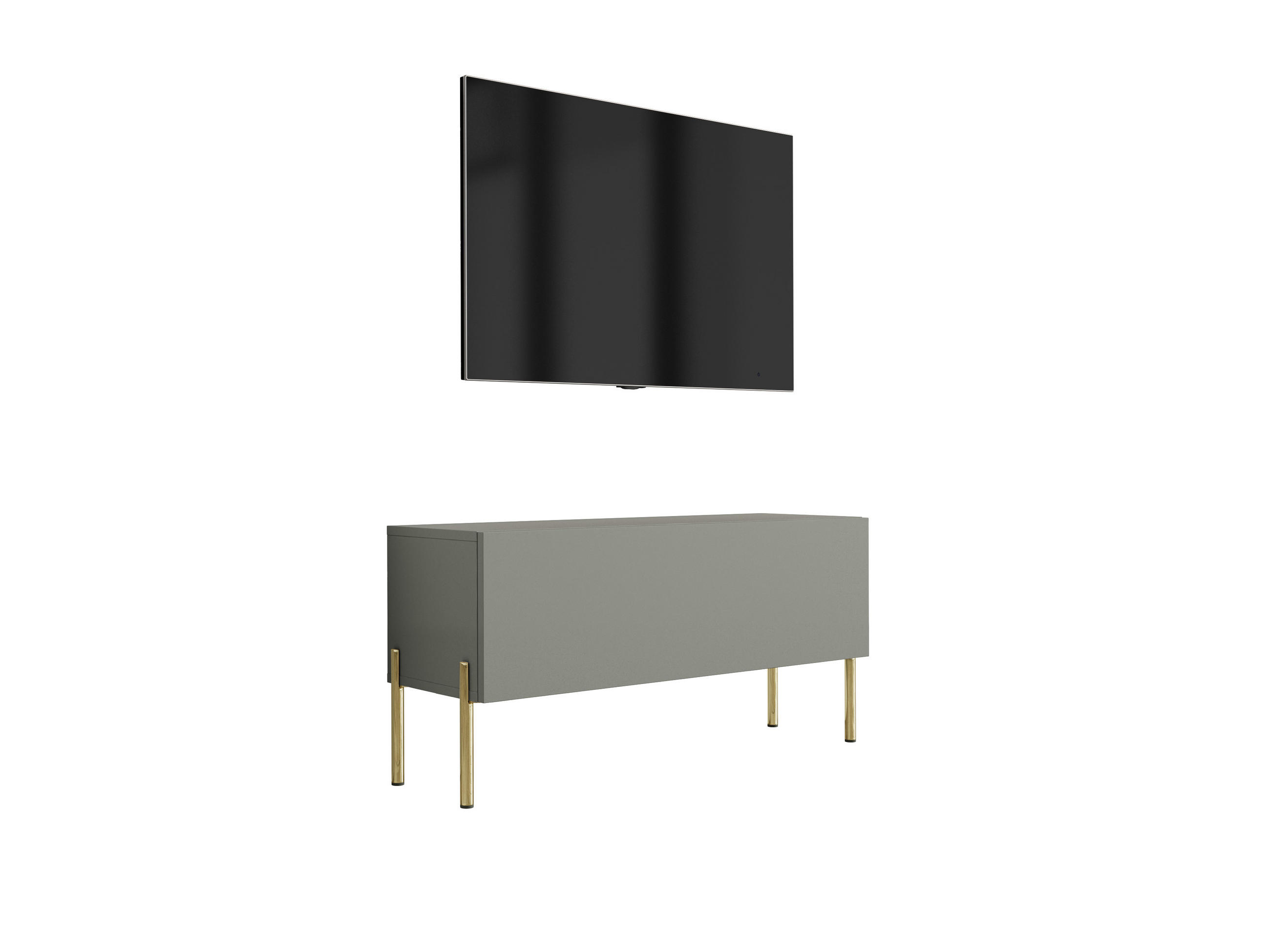 3XE Living Tv-Schrank Grün, Gold 100x52x32 cm