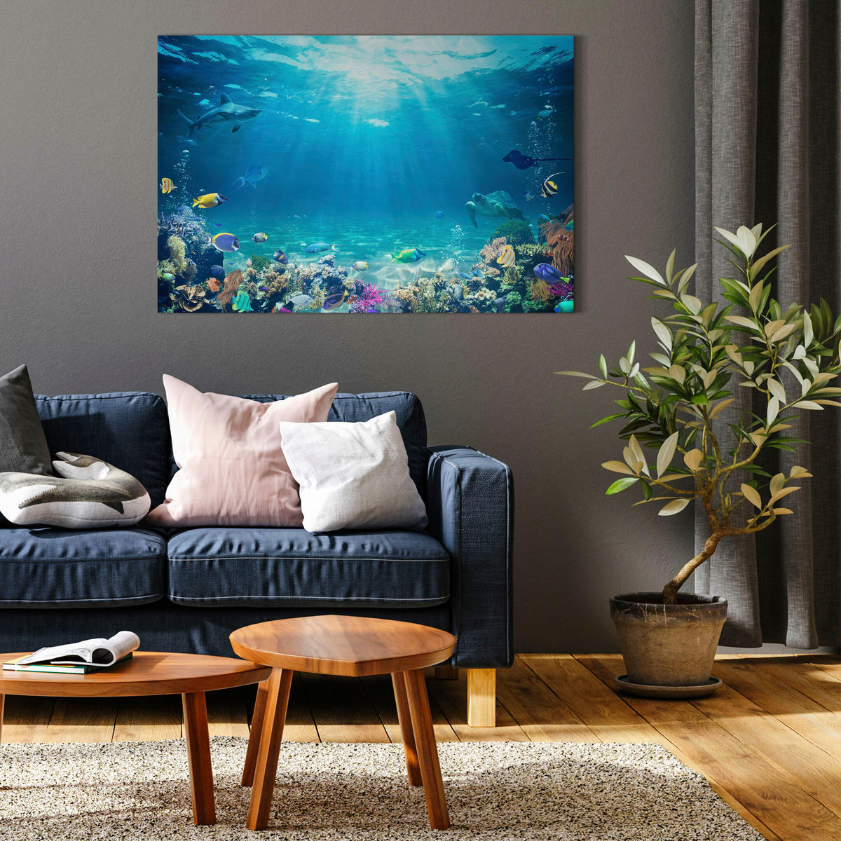 LEINWANDBILD Ozean 120x80 cm - Multicolor, Holz (120/80cm) - LUMASOUL