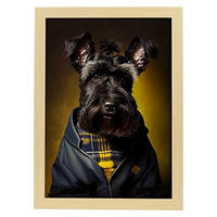 POSTER Riesenschnauzer In Voller Farbe Fotostil A3 Rahmen Aus Hellem Holz - Beige, Papier (29.7/5/42cm) - Nacnic