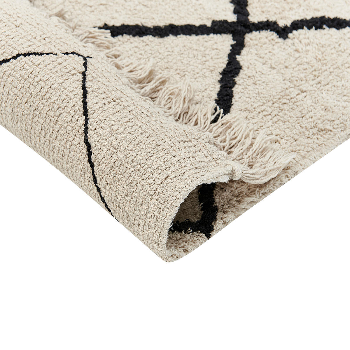 KURZFLOR-TEPPICH Eldes 230/160 cm - Beige, Textil (160/230cm) - Beliani