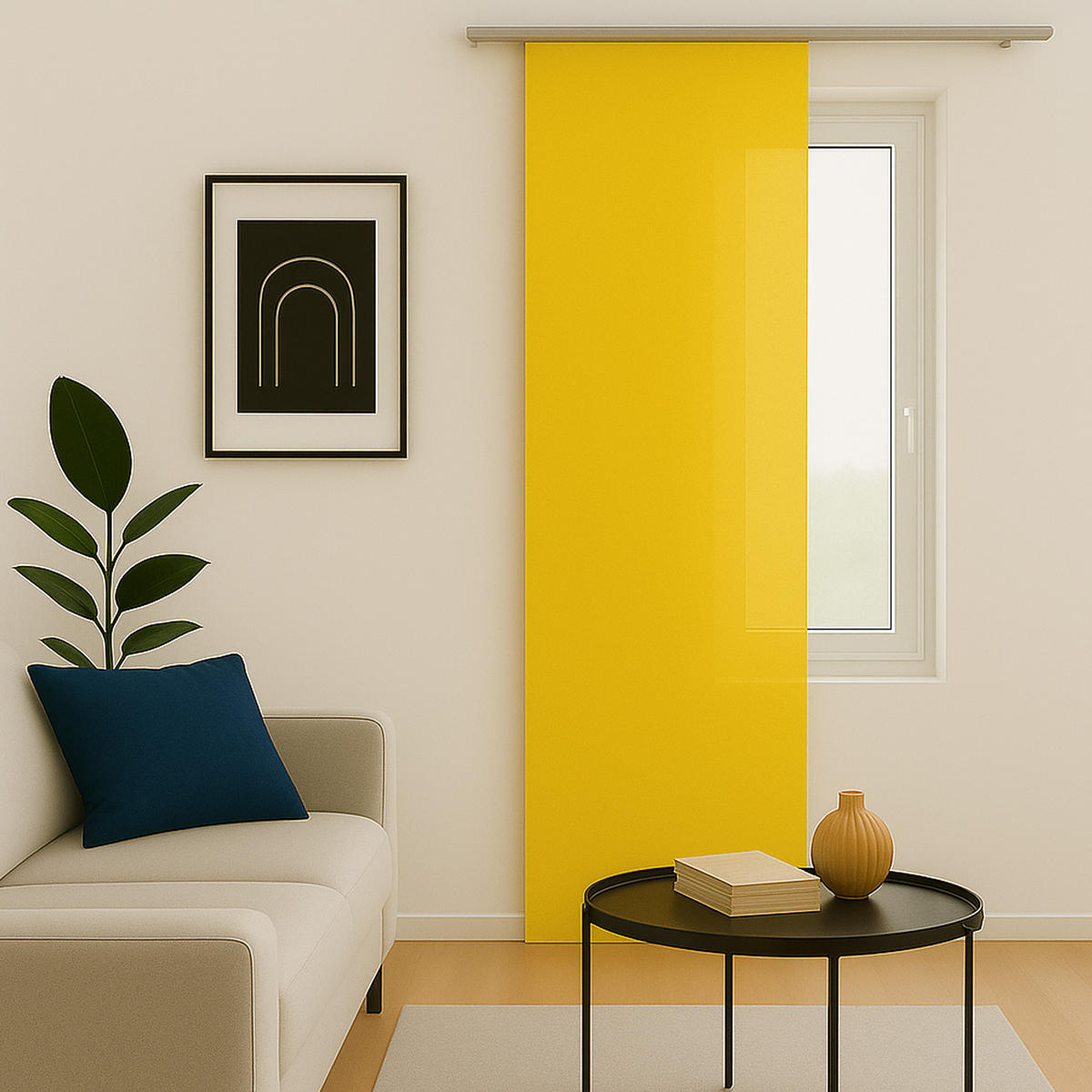 FLÄCHENVORHANG blickdicht 60x245 cm Gelb mit Technik - Hellgelb, Textil (60/245cm)