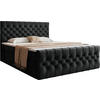 BOXSPRINGBETT Aurora mit Bettkasten, Schwarz Samt 180x200 cm – inkl. H3 Matratze und Topper - Schwarz, Holzwerkstoff/Kunststoff (180/200cm) - WFL GROUP