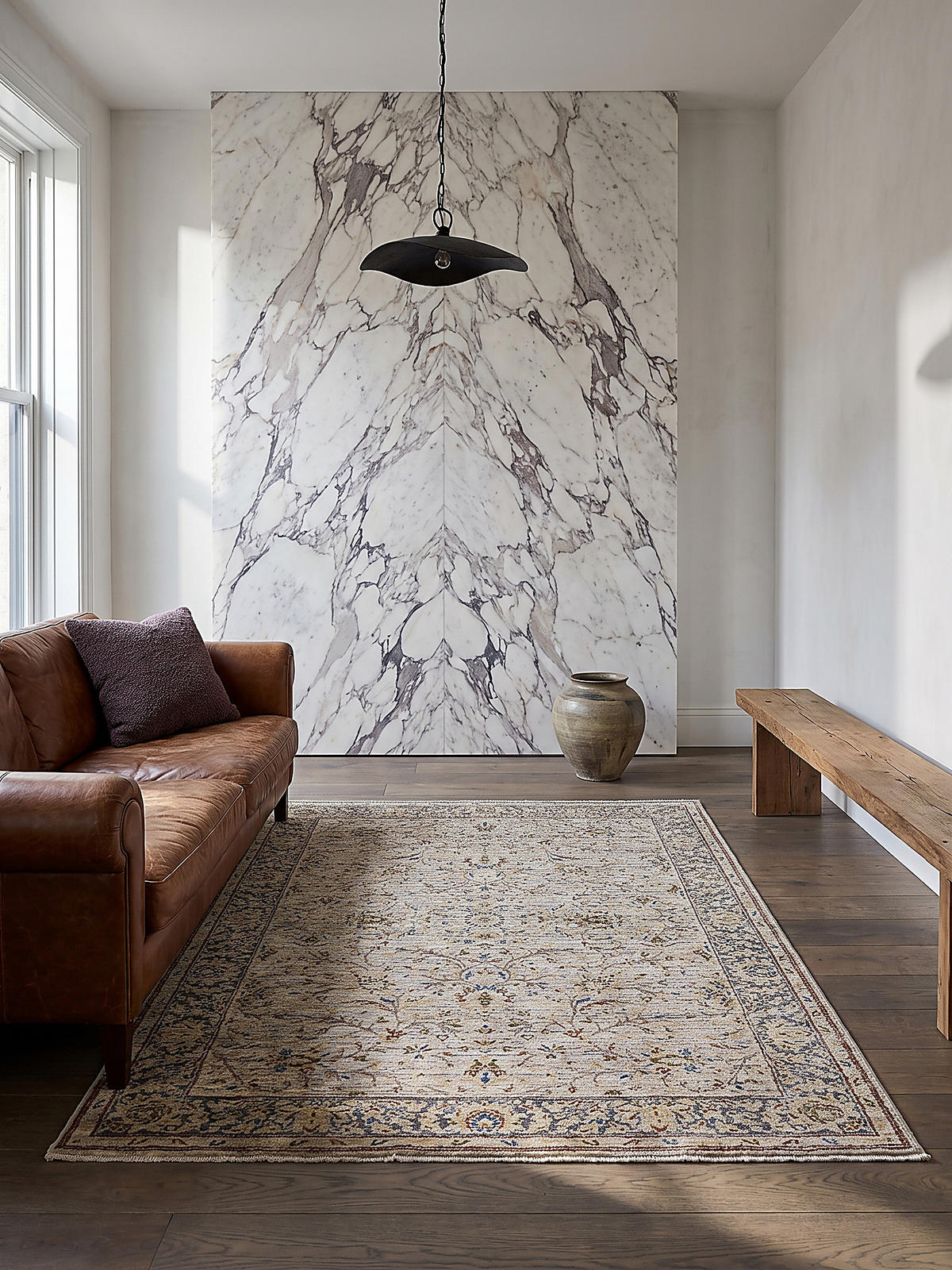 TEPPICH Kurzflor, mit Fransen, SEATON, in Natur, Bordürenmuster, 120 x 160 cm - Beige, Textil (120/160cm) - KADIMA DESIGN