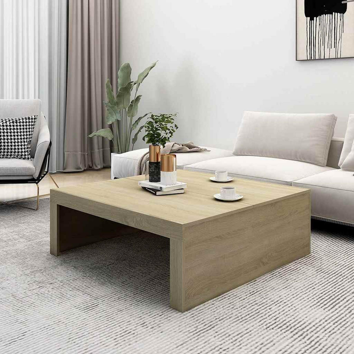 COUCHTISCH Sonoma-Eiche 100x100x35 cm Holzwerkstoff - Hellbraun, Holzwerkstoff (100/100/35cm) - furnicato