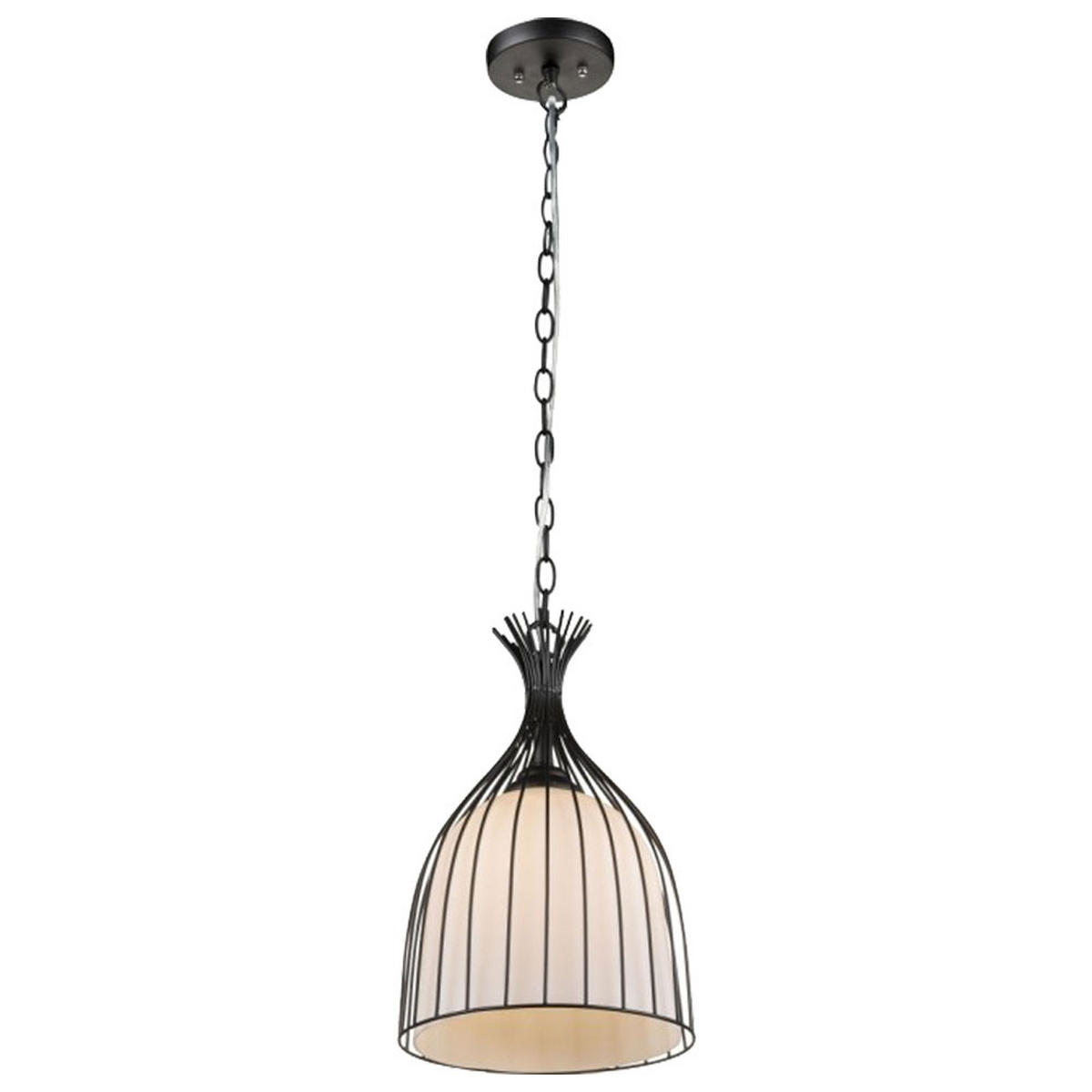 HÄNGELEUCHTE Metall opal Schwarz Gitteroptik - Schwarz, Metall (23/23/150cm) - Globo Lighting