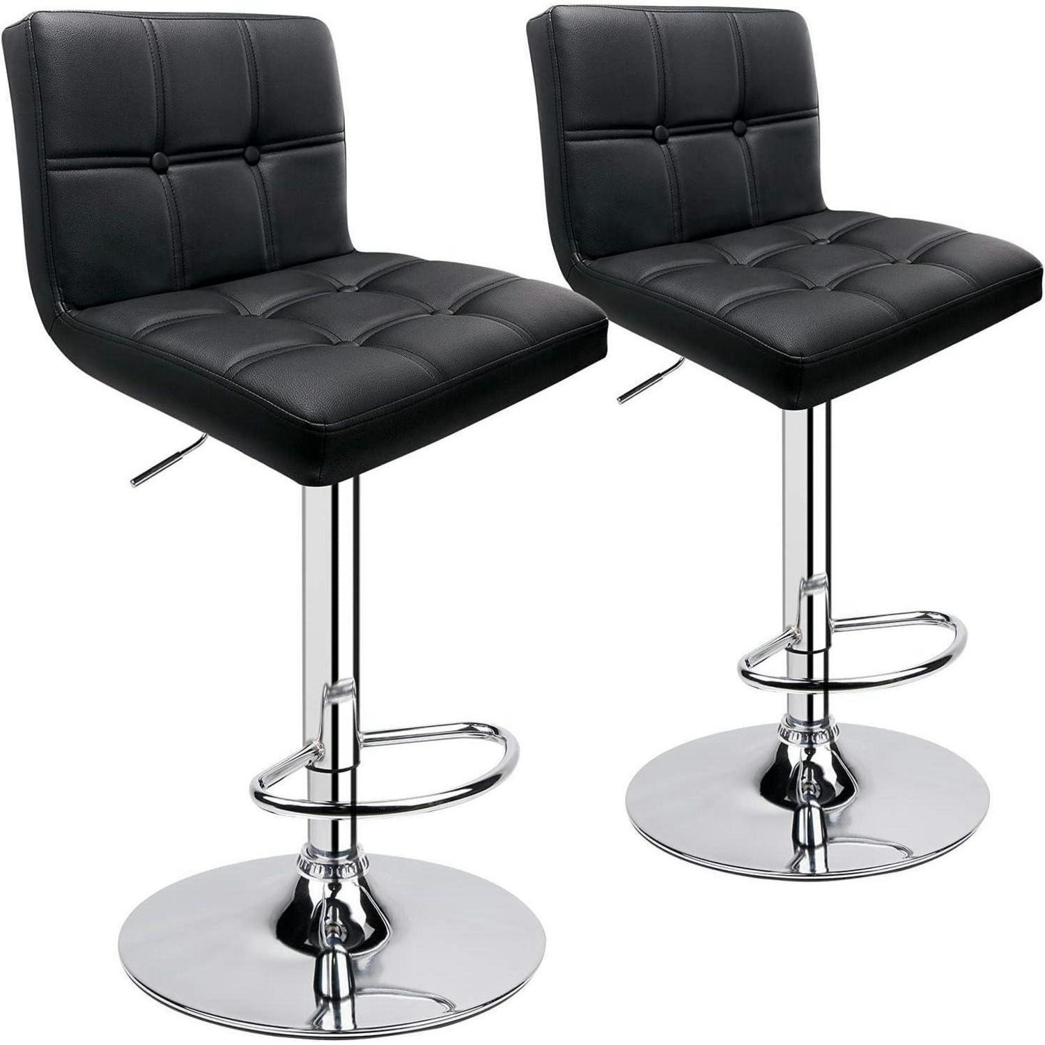BARHOCKER 2er-Set Kunstleder Schwarz höhenverstellbar - Schwarz, Kunststoff (40/112/38cm)