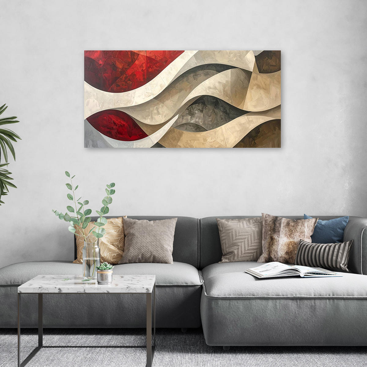 LEINWANDBILD 3D und geometrisch 120x60cm - Multicolor, Textil (120/60cm) - Feeby