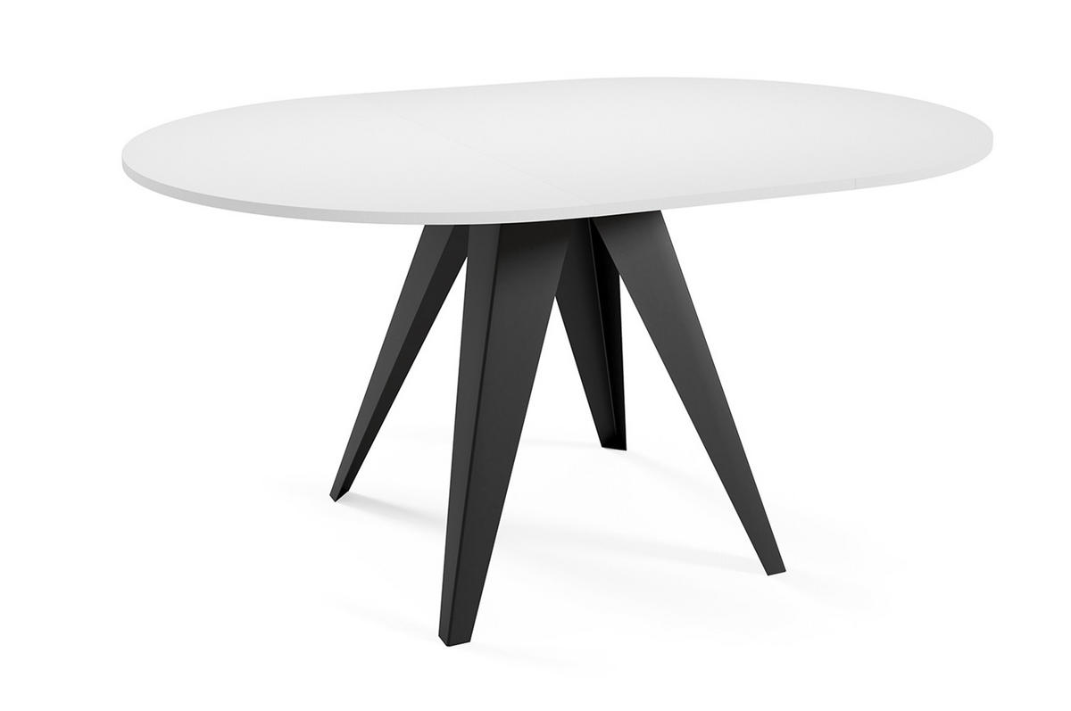 ESSTISCH Gerda Icy Weiß / Schwarz 90/128 / 90 / 76cm - Schwarz/Weiß, Holz/Holzwerkstoff (90/90/76cm) - Feldmann-Wohnen