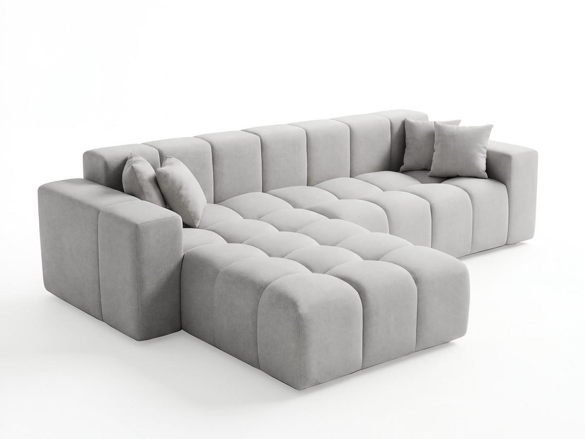 ECKSOFA Loopo Grau Links - Grau, Holz/Textil (265/180cm) - Graingold