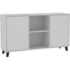 KOMMODE Home mit 2 Türen, ohne Griffe, Weiß - Schwarz/Weiß, Holzwerkstoff (150/85/40cm) - Beautysofa