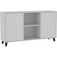 KOMMODE Home mit 2 Türen, ohne Griffe, Weiß - Schwarz/Weiß, Holzwerkstoff (150/85/40cm) - Beautysofa