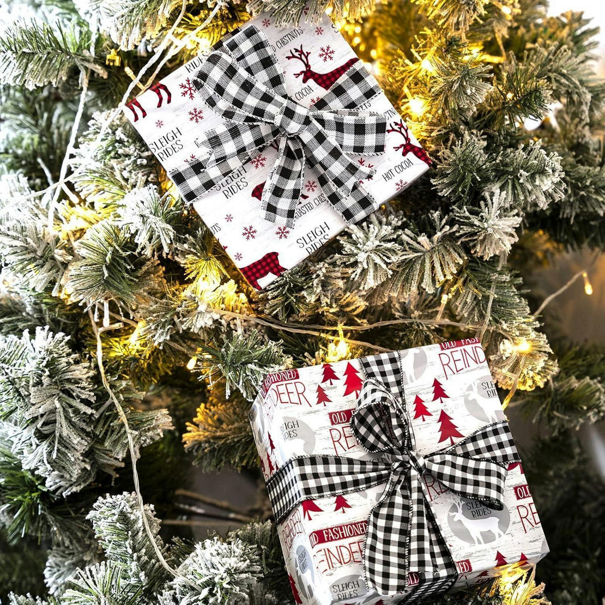 GESCHENKPAPIER 4 Rollen 76 cm x 305 cm Rot Weihnachtsmotive - Multicolor, Papier (4/76/15cm)