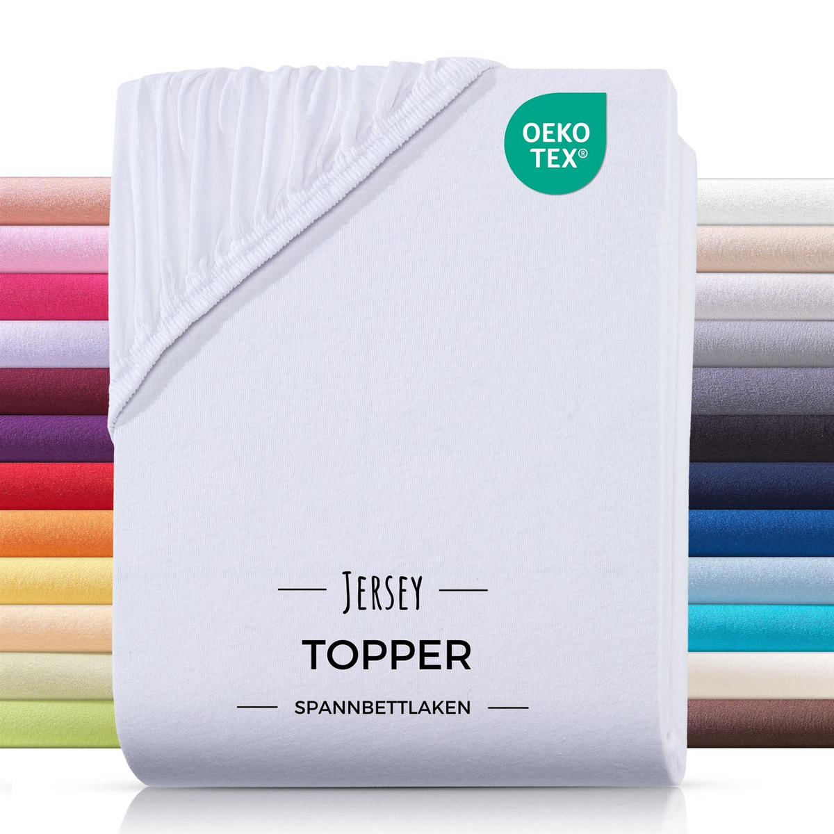 TOPPER-SPANNBETTLAKEN Jersey Bettlaken 140x200 cm Weiß - Weiß, Textil (140/200cm) - Carpe Sonno