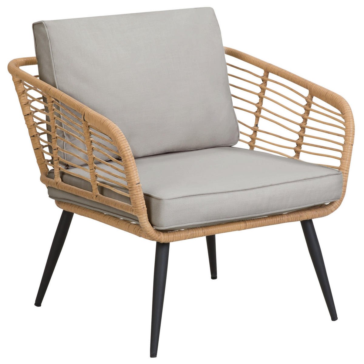 4-SITZER LOUNGE SET Rattan Natürlich Corinth Ii - Naturfarben, Kunststoff - Beliani