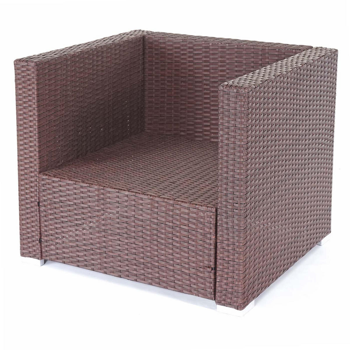 GARTENGARNITUR Lounge-Set Braun Kissen Creme - Braun, Metall - PROREGAL
