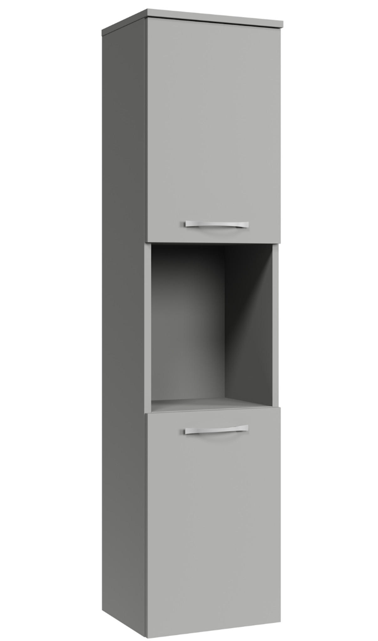 BADEZIMMERSCHRANK Montreal mit 2 Türen Grau Matt - 30 x 30 x 130 cm - Grau, Holz (30/131/30cm) - Badplaats