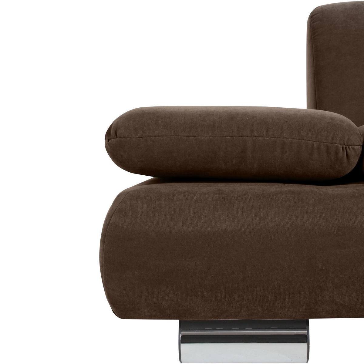 SOFA 2-Sitzer Kaye Bezug Veloursstoff Metallfuß verchromt / braun - Braun, Kunststoff (190/76/90cm) - 58aufmkessel