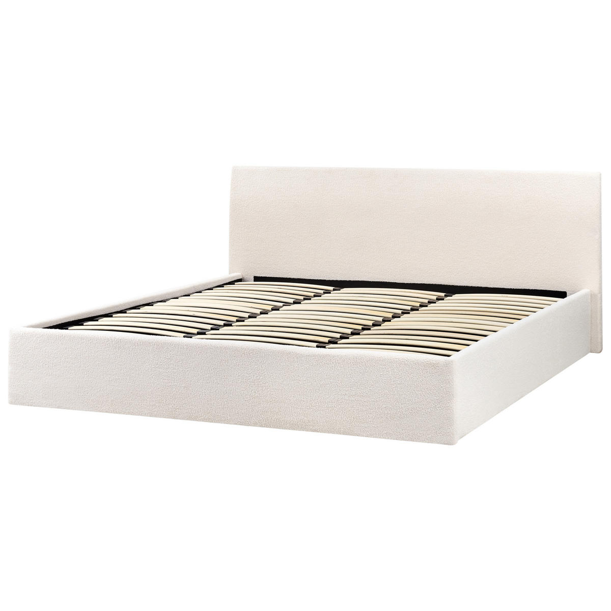 POLSTERBETT 180x200 cm Weiß Orbey - Creme, Textil (180/200cm) - Beliani