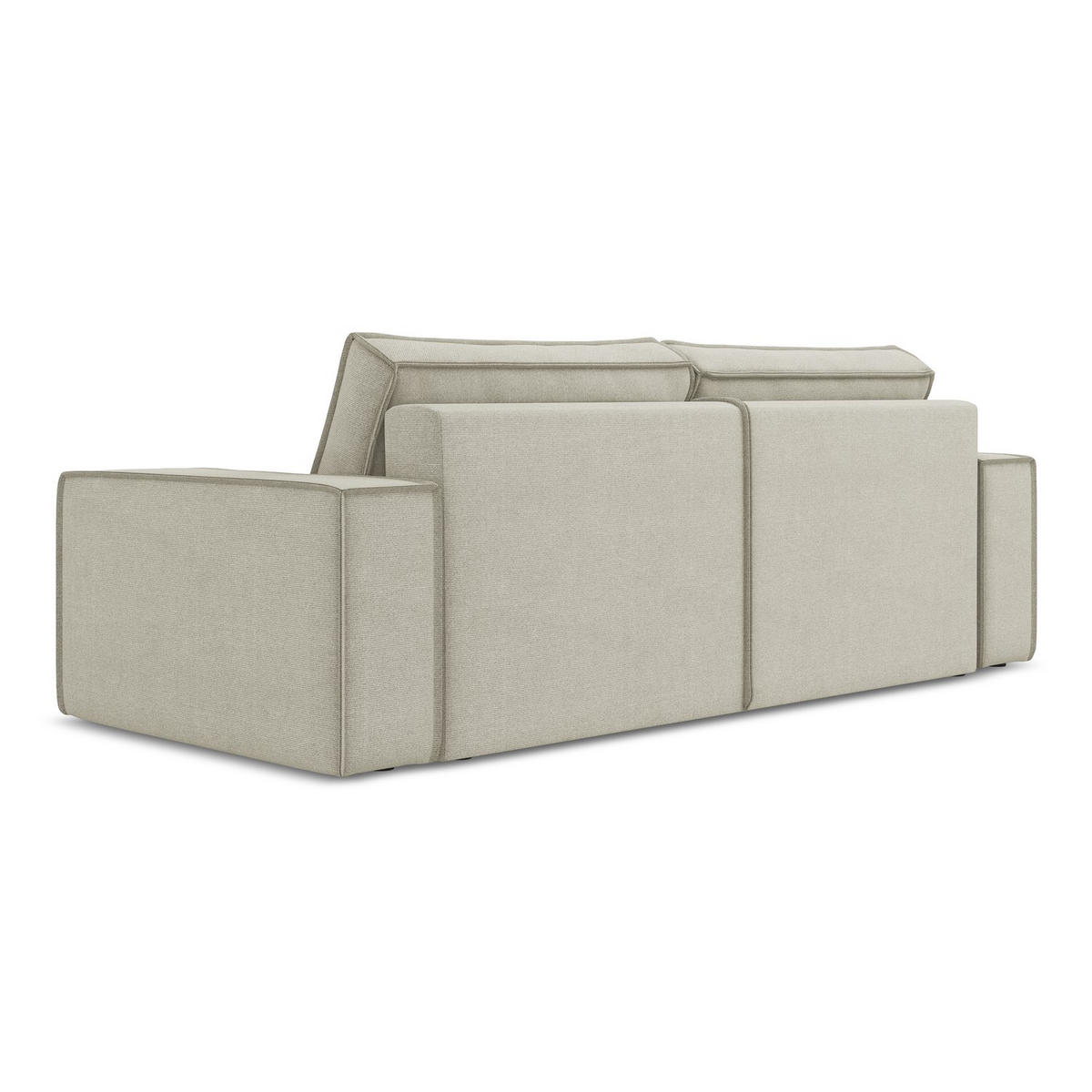 3-SITZER SOFA mit Schlaffunktion Strukturstoff Stoff Beige - Beige/Creme, Kunststoff/Textil (255/85/105cm) - Makamii