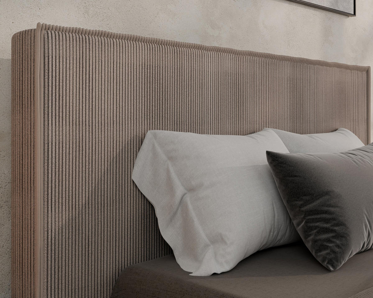 POLSTERBETT SANA 120x200cm Elegantes Polsterbett für modernen Wohnstil , ohne matratze, cappuccino - Cappuccino, Holz (120/200cm) - Homesy