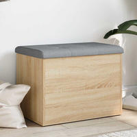 AUFBEWAHRUNGSBANK SONOMA-EICHE 62 X 42 X 45 CM HOLZWERKSTOFF - Hellgrau/Grau, Holz/Textil (42/45/62cm) - vidaXL