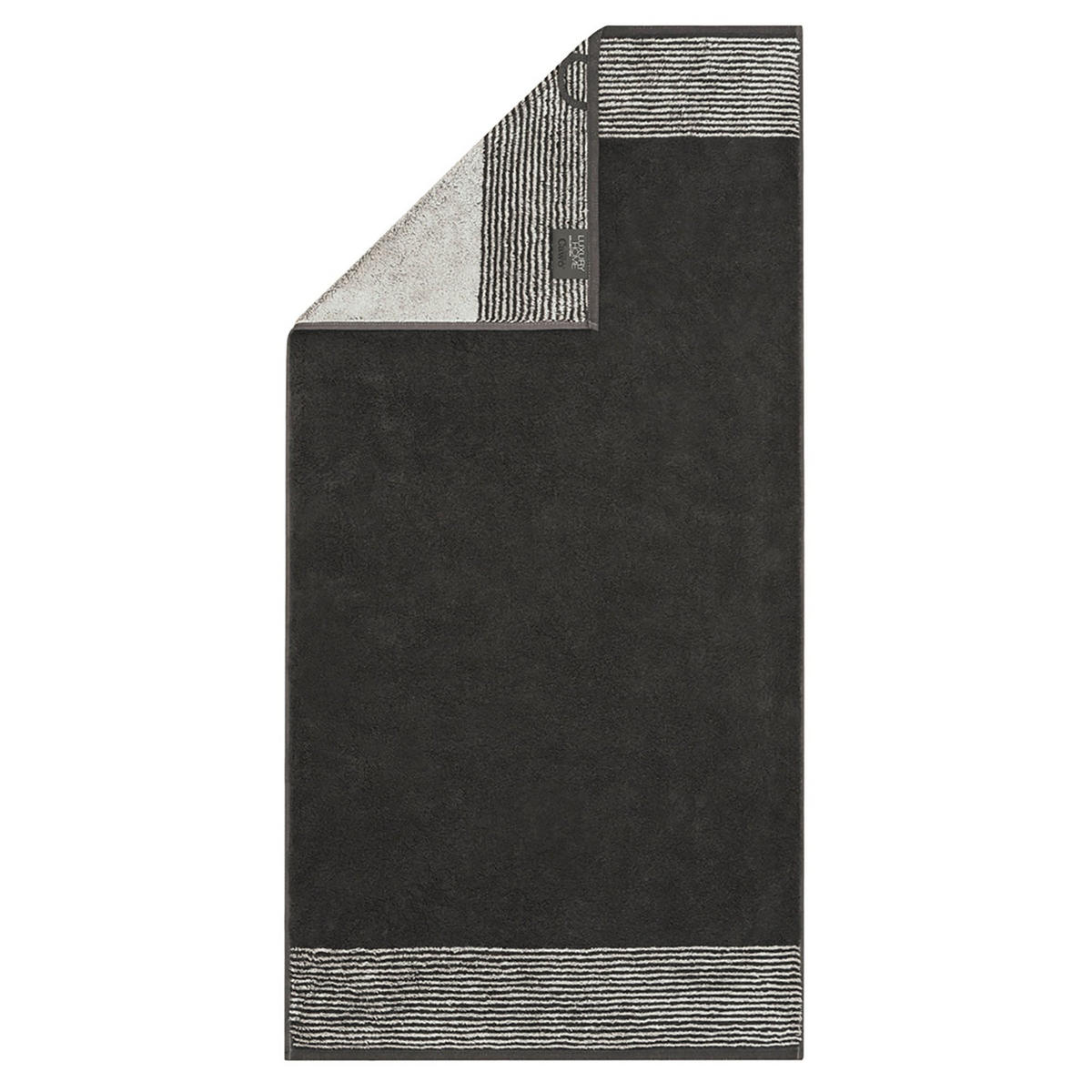 CAWÖ Luxury Home Two-Tone Handtücher 3er-Pack 50 x 100 cm – extraflauschig, Basalt - Grau, Naturmaterialien (30/40cm) - Cawoe