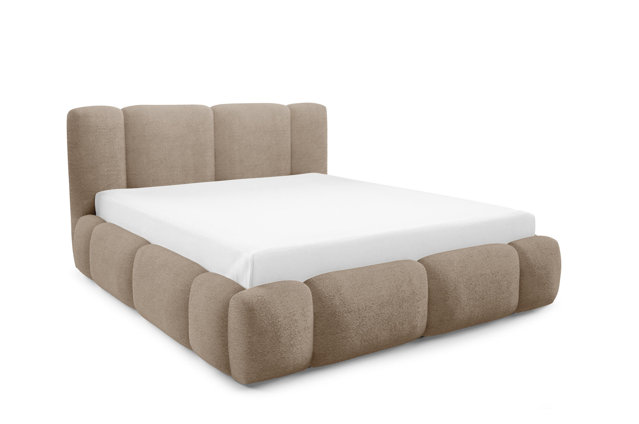 POLSTERBETT BLANCO mit Bettkasten, Bett 120x200, Doppelbett mit Stauraum und Lattenrost, ohne Matratze, Schlafzimmer - Taupe - Taupe, Holz/Textil (120/200cm) - Furnistar