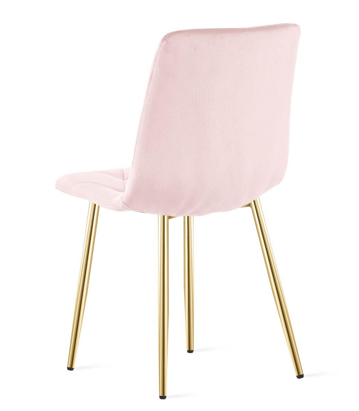 ESSZIMMERSTUHL 4-er Set TYRA hellrosa Sitz, Beine in Holzfarbe - Hellrosa/Eichefarben, Textil (44.5/87/54.5cm) - Valora