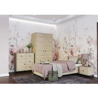 JUGENDZIMMER Mavaro in Sonoma Eiche mit Schwarz 4 teilig – Kinderzimmer Komplettset, mit kleinem Kleiderschrank, Kommode, Bett und Nachttisch - Braun, Holzwerkstoff (80/200/120cm)