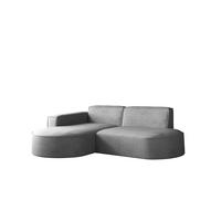 ECKSOFA Modena Modern Und Komfort Velours Stoff Salvador Rechts Grau - Grau, Holz/Textil (236/165cm) - Kaiser Möbel