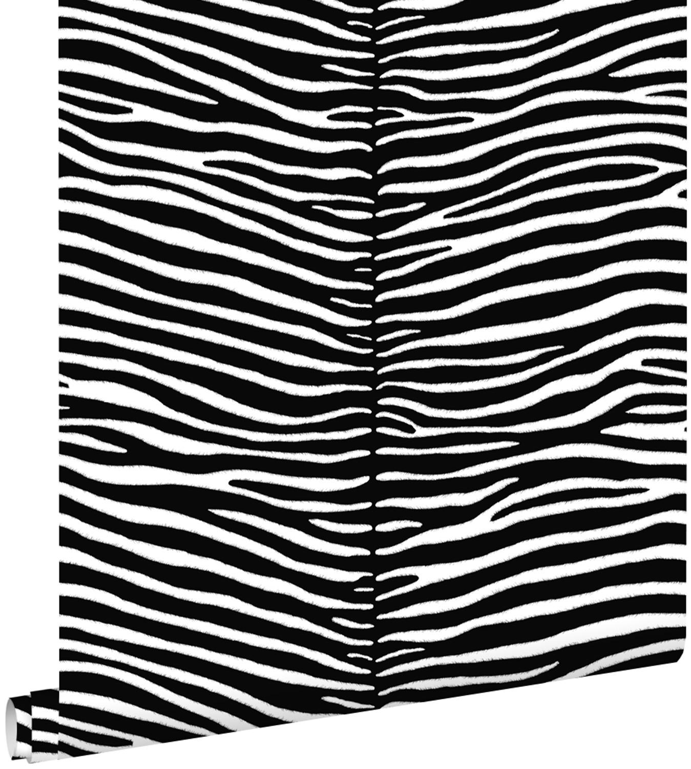 TAPETE Zebras 53 cm x 10.05 m - Schwarz, Papier (53/1000cm) - ESTAhome