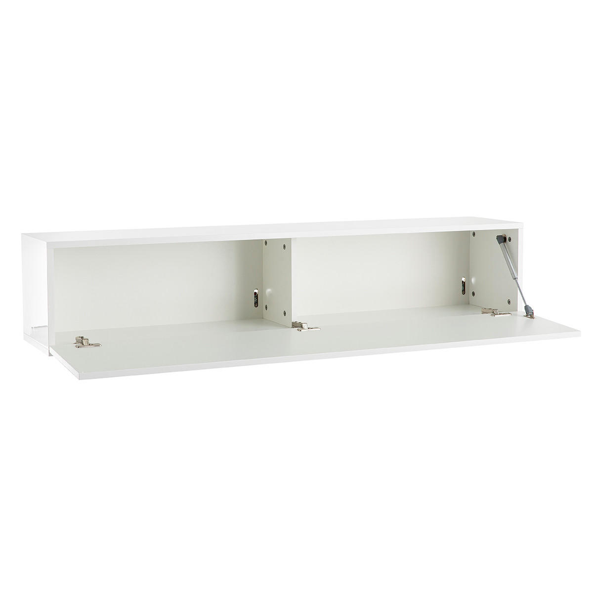 TV-WANDELEMENT Horizontal Wei? Gl?nzend ETERNEL - Weiß, Holz (29.5/28/137.5cm) - Miliboo
