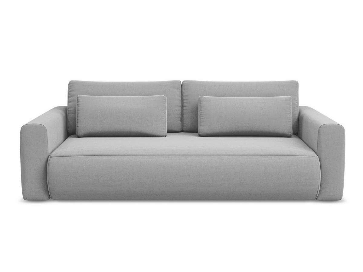 3-SITZER SOFA mit Schlaffunktion Samt Stoff Grau - Schwarz/Grau, Kunststoff/Textil (238/82/105cm) - Makamii