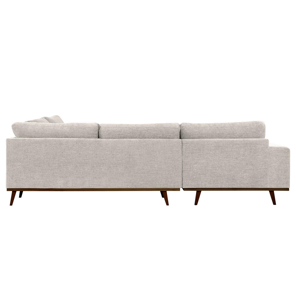 ECKSOFA mit Ottomane - Buchefarben/Grau, Buchenholz/Textil (287/219cm) - home24